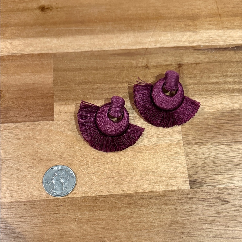 NWOT LOFT Purple Fringe Earrings